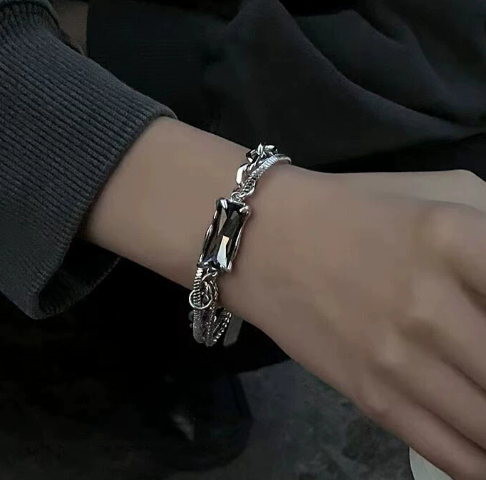 チェーンブレスレット メンズ レディース シンプル シルバーカラー アクセサリー