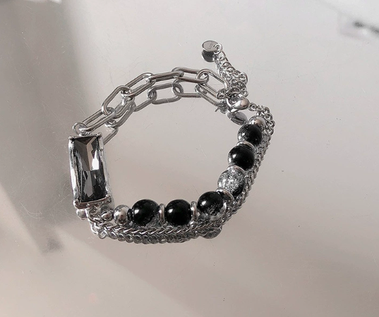 チェーンブレスレット メンズ レディース シンプル シルバーカラー アクセサリー