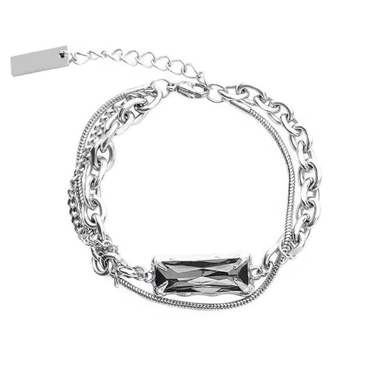 チェーンブレスレット メンズ レディース シンプル シルバーカラー アクセサリー